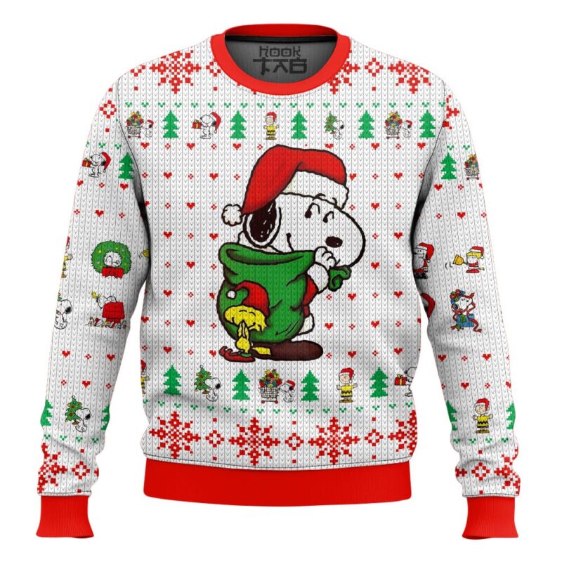 Hooktab Joyful Moment The Charlie Brown and Snoopy Show Ugly Christmas Sweater
