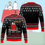 Hooktab Just A Woman Who Loves Snoopy The Charlie Brown and Snoopy Show Ugly Christmas Sweater