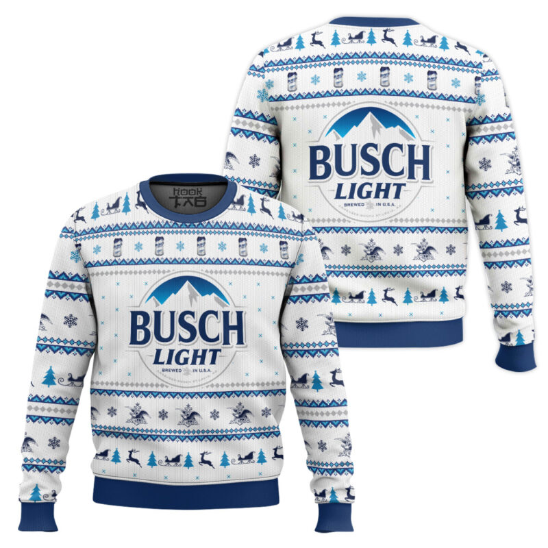 Hooktab Just Busch Light Ugly Christmas Sweater Hooktab Just Busch Light Ugly Christmas Sweater
