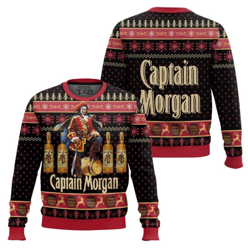 Hooktab Just Captain Morgan Ugly Christmas Sweater Hooktab Just Captain Morgan Ugly Christmas Sweater