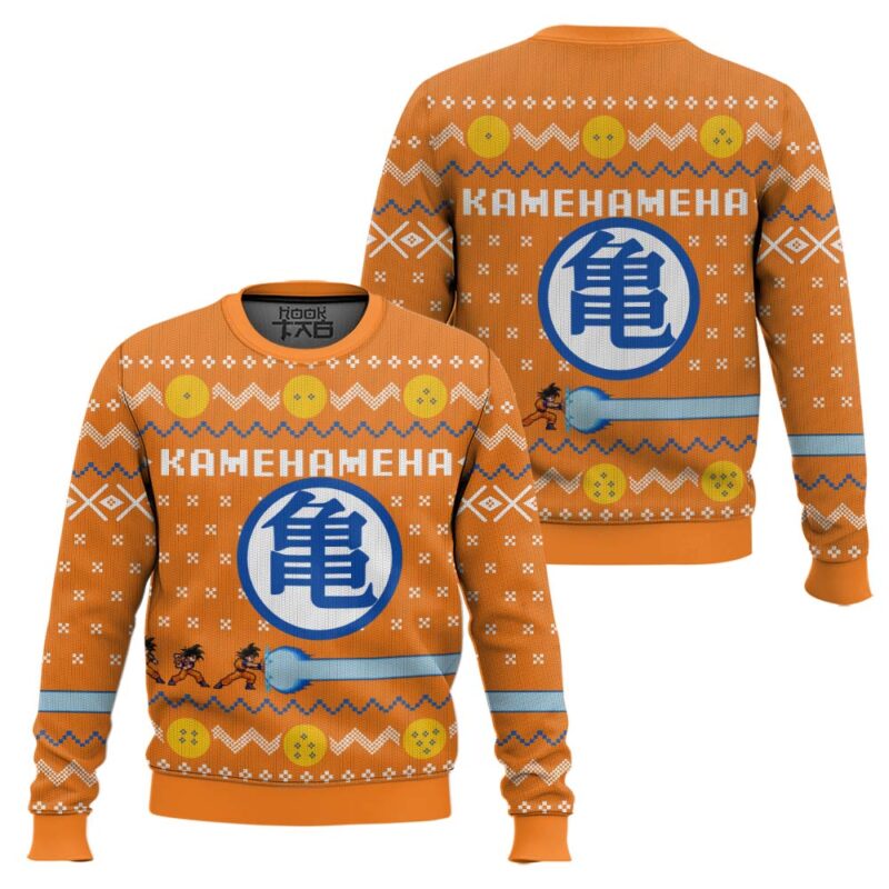 Hooktab Kamehameha Dragon Ball Ugly Christmas Sweater Hooktab Kamehameha Dragon Ball Ugly Christmas Sweater