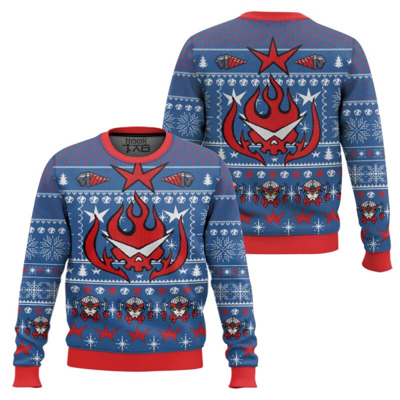 Hooktab Kamina Tengen Toppa Gurren Lagann Ugly Christmas Sweater Hooktab Kamina Tengen Toppa Gurren Lagann Ugly Christmas Sweater