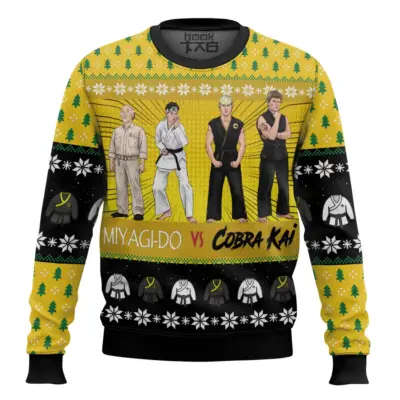 Hooktab Karate Kid vs Cobra Kai Ugly Christmas Sweater