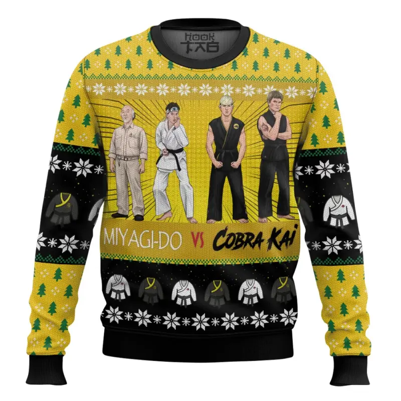 Hooktab Karate Kid vs Cobra Kai Ugly Christmas Sweater