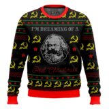 Hooktab Karl Marx "I'm Dreaming Of A Red Christmas" Ugly Christmas Sweater