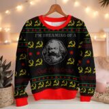 Hooktab Karl Marx "I'm Dreaming Of A Red Christmas" Ugly Christmas Sweater