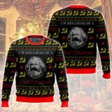 Hooktab Karl Marx "I'm Dreaming Of A Red Christmas" Ugly Christmas Sweater