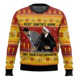 Hooktab Keep Santa's Name Out Your Mouth Smith Slaps Chris Meme Ugly Christmas Sweater