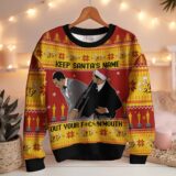Hooktab Keep Santa's Name Out Your Mouth Smith Slaps Chris Meme Ugly Christmas Sweater