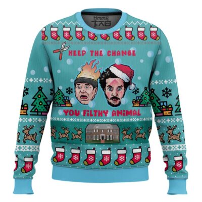 Hooktab Keep The Change Home Alone Ugly Christmas Sweater