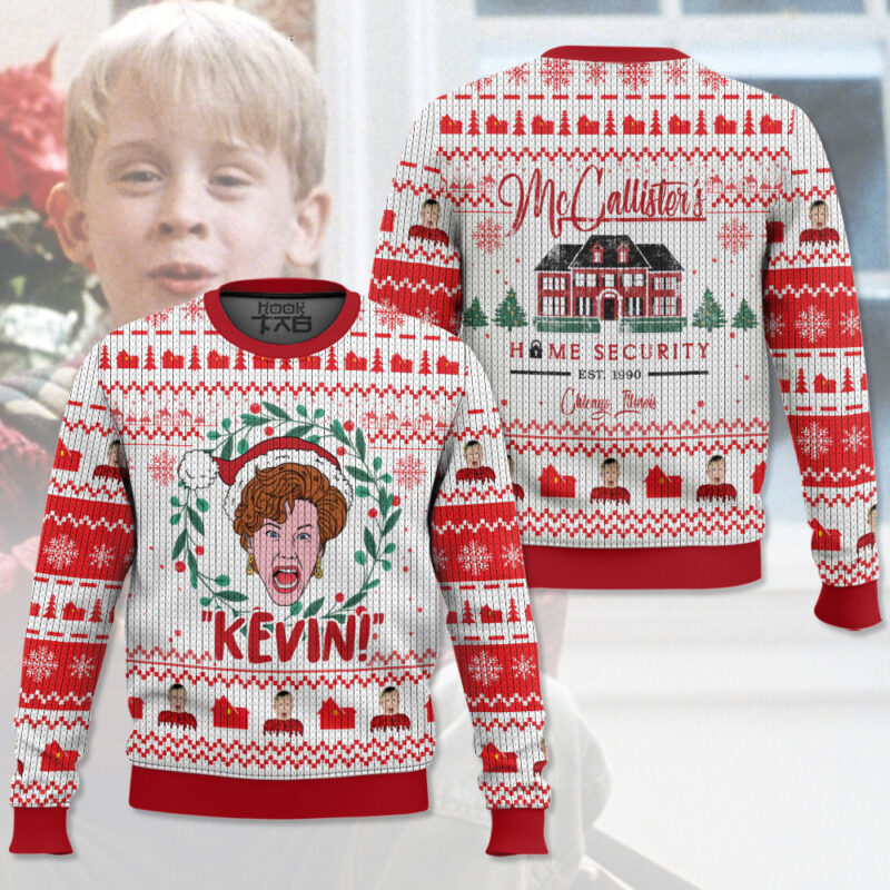 Hooktab Kevin Home Alone Ugly Christmas Sweater Hooktab Kevin Home Alone Ugly Christmas Sweater