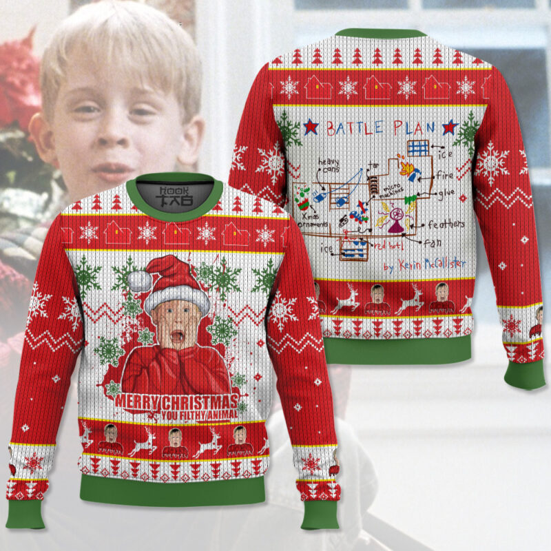 Hooktab Kevin Mccallister Home Alone Ugly Christmas Sweater Hooktab Kevin Mccallister Home Alone Ugly Christmas Sweater
