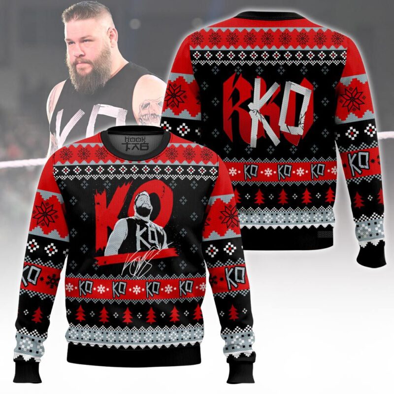Hooktab Kevin Owens Ko WWE Ugly Christmas Sweater Hooktab Kevin Owens Ko WWE Ugly Christmas Sweater