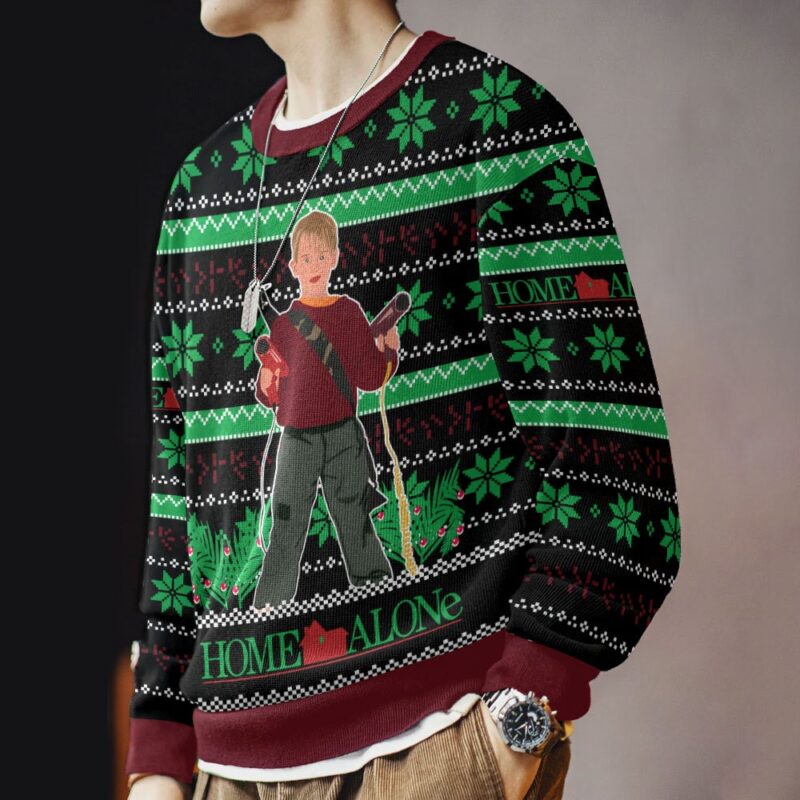 Hooktab Kevin Ready Home Alone Ugly Christmas Sweater Hooktab Kevin Ready Home Alone Ugly Christmas Sweater