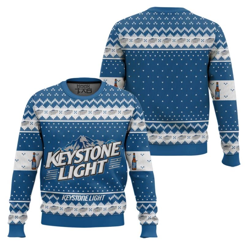 Hooktab Keystone Light American Beer Ugly Christmas Sweater Hooktab Keystone Light American Beer Ugly Christmas Sweater