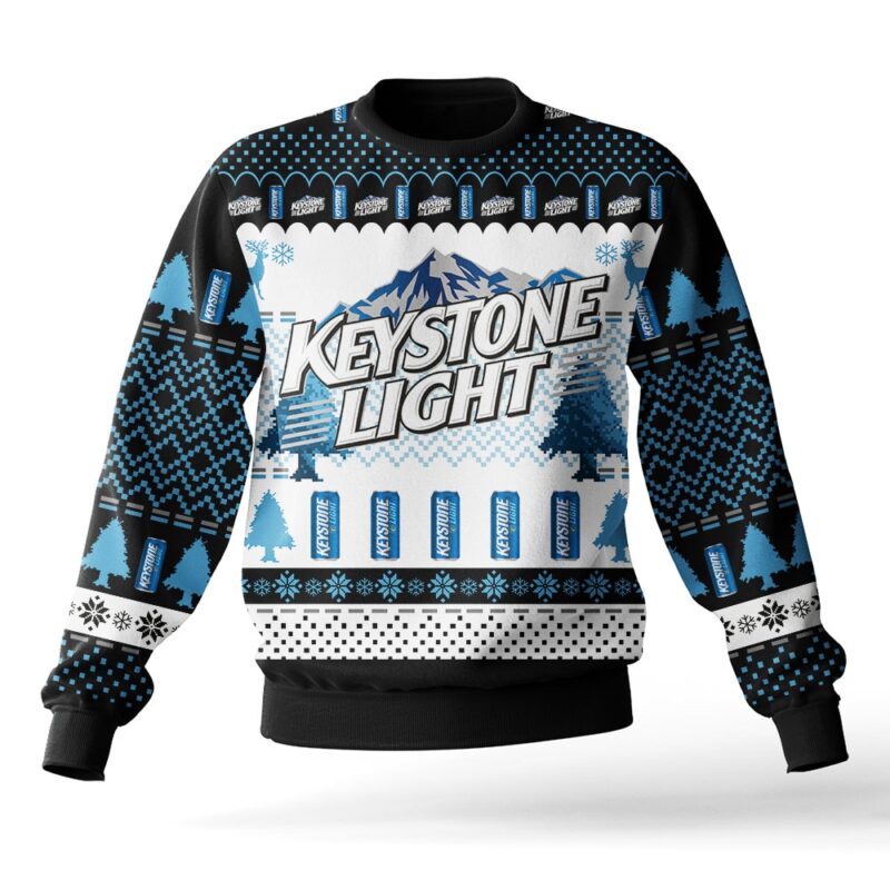 Hooktab Keystone Light Beer Ugly Christmas Sweater Hooktab Keystone Light Beer Ugly Christmas Sweater