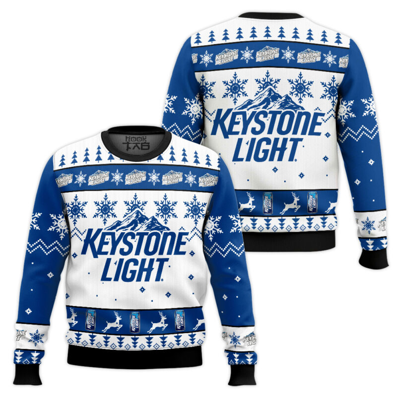 Hooktab Keystone Light Brews Ugly Christmas Sweater Hooktab Keystone Light Brews Ugly Christmas Sweater