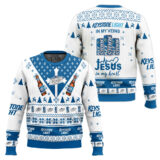 Hooktab Keystone Light Makes Me High Ugly Christmas Sweater