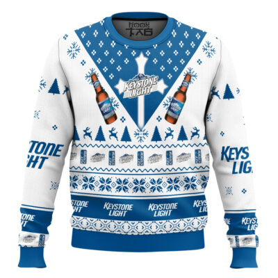 Hooktab Keystone Light Makes Me High Ugly Christmas Sweater