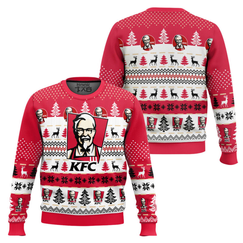 Hooktab KFC Fast Food Ugly Christmas Sweater Hooktab KFC Fast Food Ugly Christmas Sweater