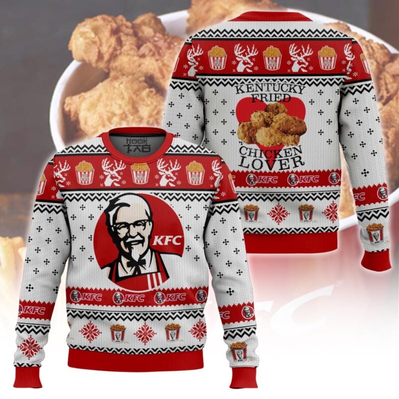 Hooktab KFC Kentucky Fried Chicken Ugly Christmas Sweater Hooktab KFC Kentucky Fried Chicken Ugly Christmas Sweater