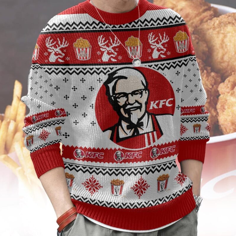 Hooktab KFC Kentucky Fried Chicken Ugly Christmas Sweater Hooktab KFC Kentucky Fried Chicken Ugly Christmas Sweater