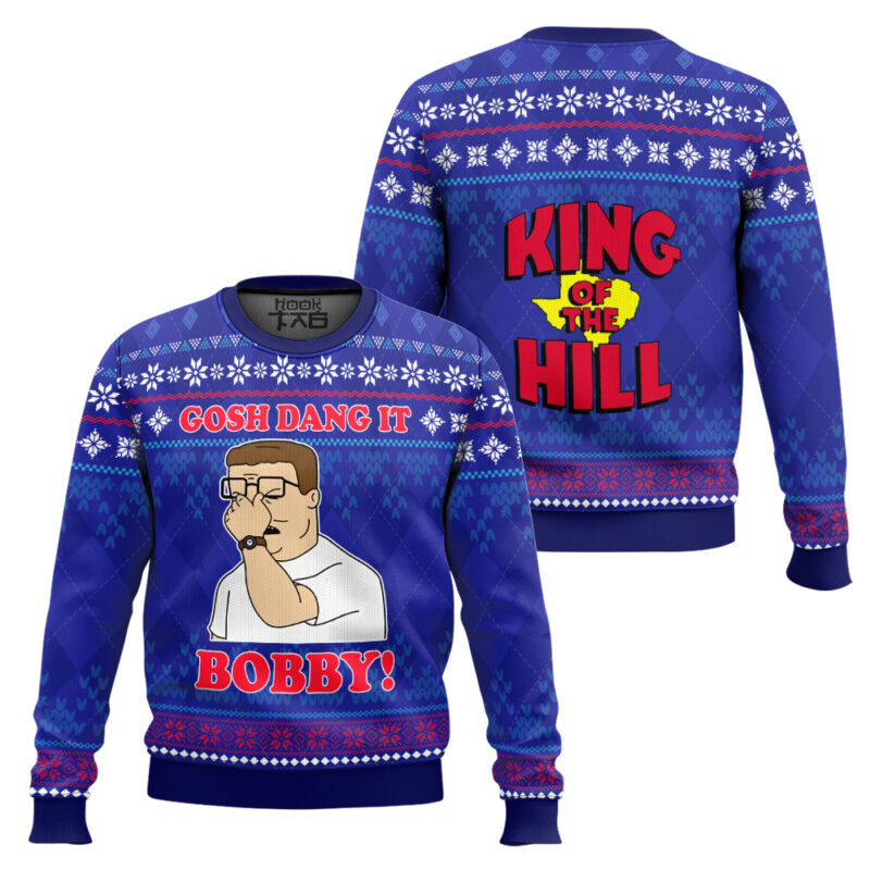 Hooktab King Of The Hill Gosh Dang It Bobby Ugly Christmas Sweater Hooktab King Of The Hill Gosh Dang It Bobby Ugly Christmas Sweater
