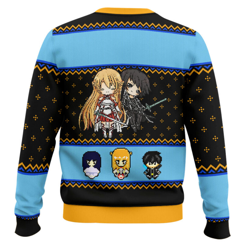 Hooktab Kirito Asuna Sword Art Online Ugly Christmas Sweater Hooktab Kirito Asuna Sword Art Online Ugly Christmas Sweater