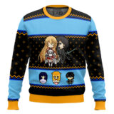 Hooktab Kirito Asuna Sword Art Online Ugly Christmas Sweater