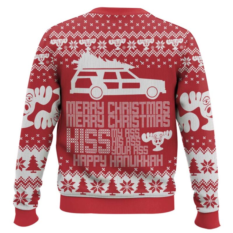 Hooktab Kiss Ass National Lampoon's Vacation Ugly Christmas Sweater Hooktab Kiss Ass National Lampoon's Vacation Ugly Christmas Sweater