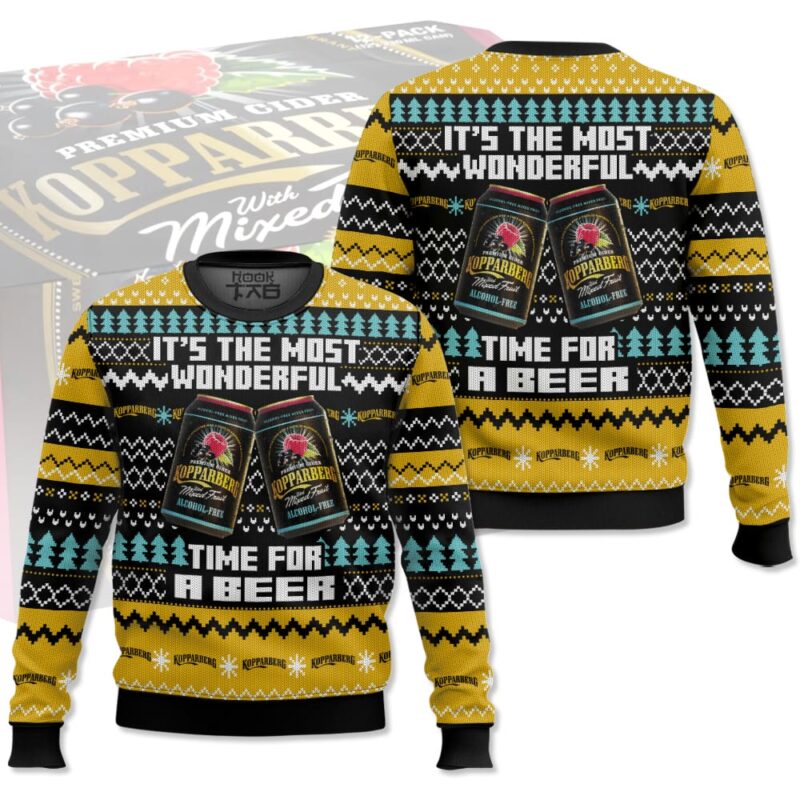 Hooktab Kopparberg Swedish Cider Ugly Christmas Sweater Hooktab Kopparberg Swedish Cider Ugly Christmas Sweater