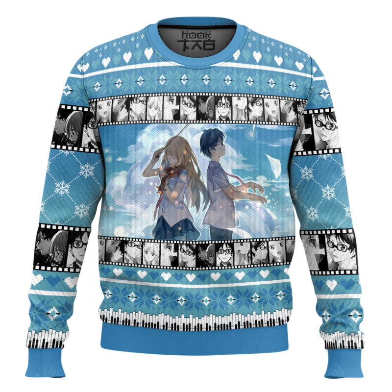 Hooktab Kousei And Kaori Your Lie In April Ugly Christmas Sweater
