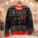 Hooktab Kramer Here’s To Feeling Merry All The Time Seinfeld Ugly Christmas Sweater