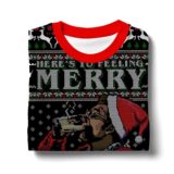 Hooktab Kramer Here’s To Feeling Merry All The Time Seinfeld Ugly Christmas Sweater