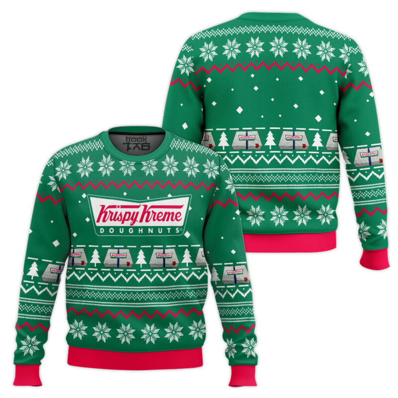Hooktab Krispy Kreme Ugly Christmas Sweater Hooktab Krispy Kreme Ugly Christmas Sweater