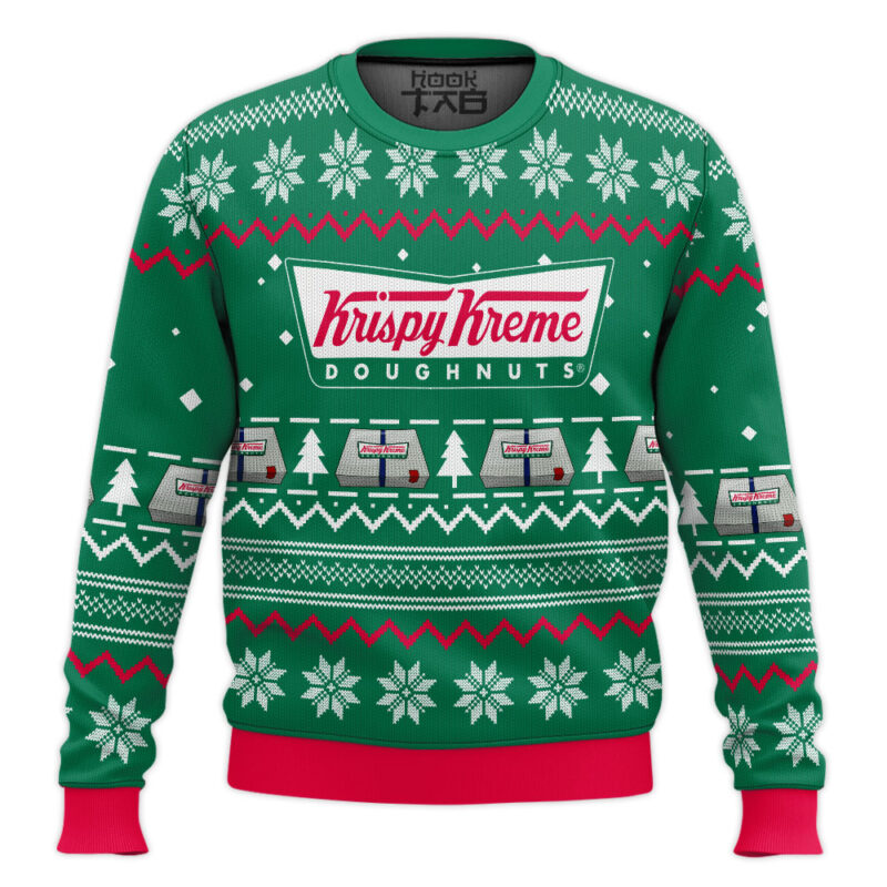 Hooktab Krispy Kreme Ugly Christmas Sweater