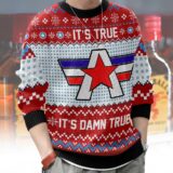 Hooktab Kurt Angle It's Damn True WWE Ugly Christmas Sweater