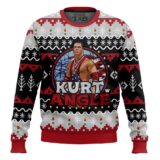 Hooktab Kurt Angle WWE Ugly Christmas Sweater