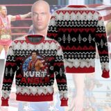 Hooktab Kurt Angle WWE Ugly Christmas Sweater