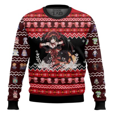 Hooktab Kurumi Tokisaki Date A Live Ugly Christmas Sweater
