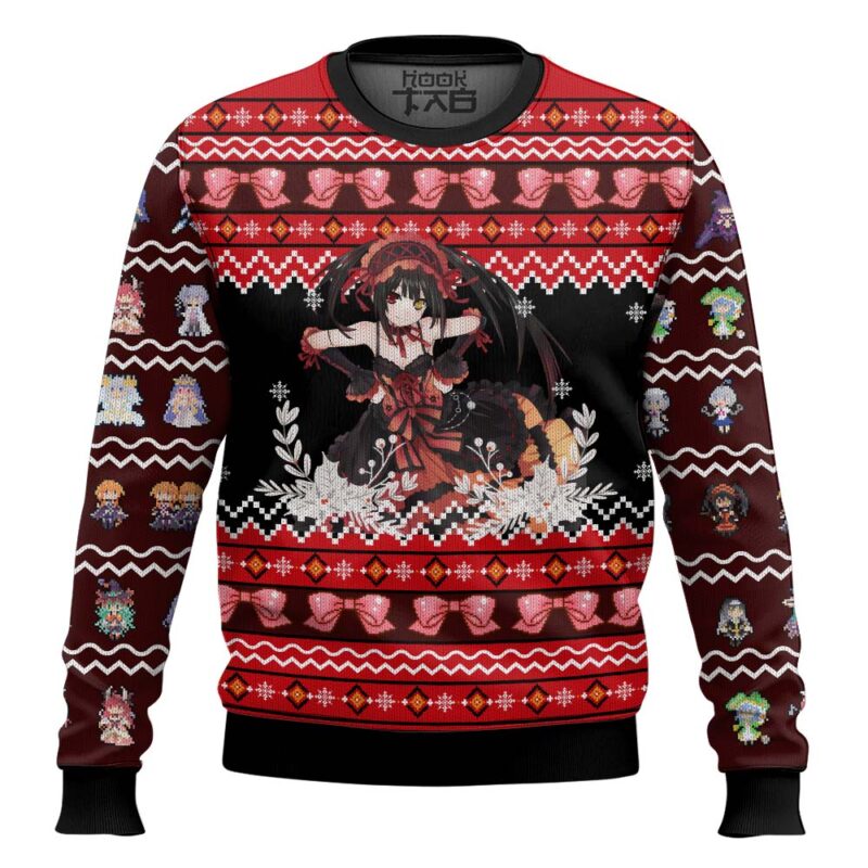 Hooktab Kurumi Tokisaki Date A Live Ugly Christmas Sweater