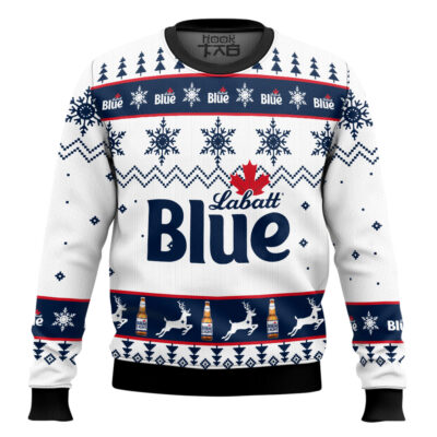 Hooktab Labatt Blue Beer - Custom Name Ugly Christmas Sweater