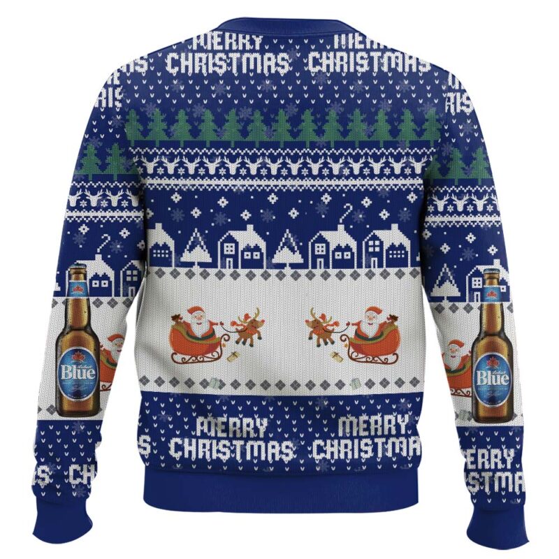 Hooktab Labatt Blue Beer Merry Christmas Ugly Christmas Sweater Hooktab Labatt Blue Beer Merry Christmas Ugly Christmas Sweater