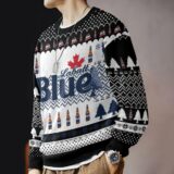 Hooktab Labatt Blue Canadian Beer Ugly Christmas Sweater