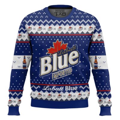 Hooktab Labatt Blue Imported Beer Ugly Christmas Sweater