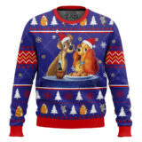 Hooktab Lady And The Tramp Spaghetti Ugly Christmas Sweater