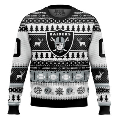Hooktab Las Vegas Raiders - Custom Name And Number Ugly Sweater
