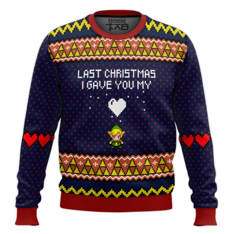 Hooktab Last Christmas I Gave You My Heart Zelda Ugly Christmas Sweater