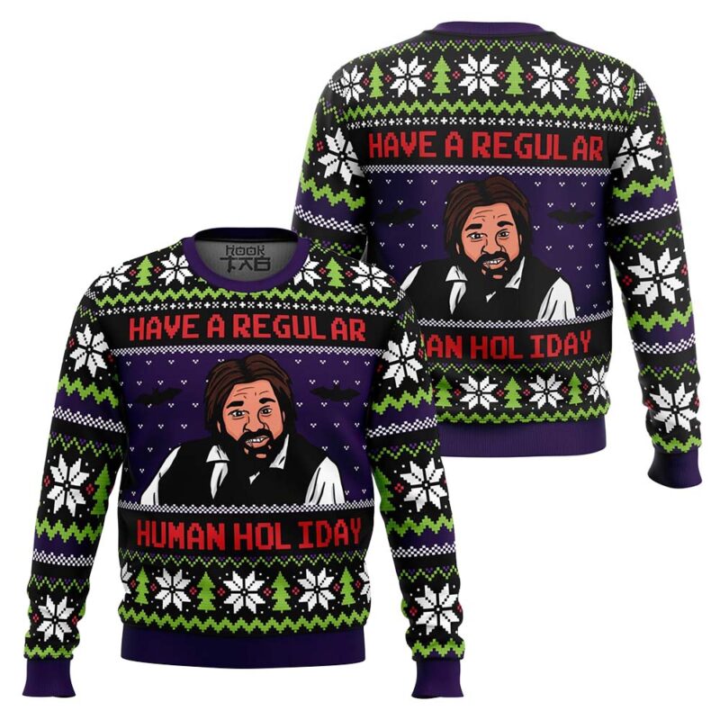 Hooktab Laszlo Cravensworth Human Holiday What We Do In The Shadows Ugly Christmas Sweater Hooktab Laszlo Cravensworth Human Holiday What We Do In The Shadows Ugly Christmas Sweater