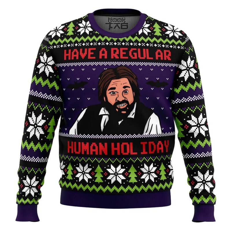 Hooktab Laszlo Cravensworth Human Holiday What We Do In The Shadows Ugly Christmas Sweater
